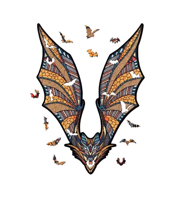 Fliegende Fledermaus - 2D Holzpuzzle, 130 Teile