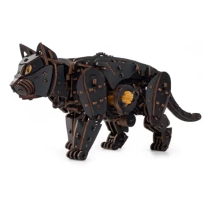 Gato preto - Puzzle mecânico 3D em madeira, 508 peças