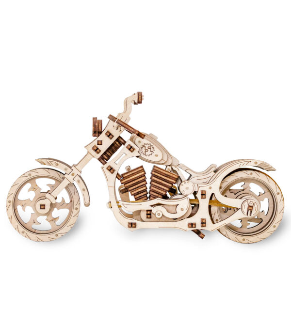 MOTOCICLETA puzzel mecanic din lemn, 152 piese