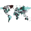Závěsná dřevěná mapa světa 127 kusů, různé velikosti