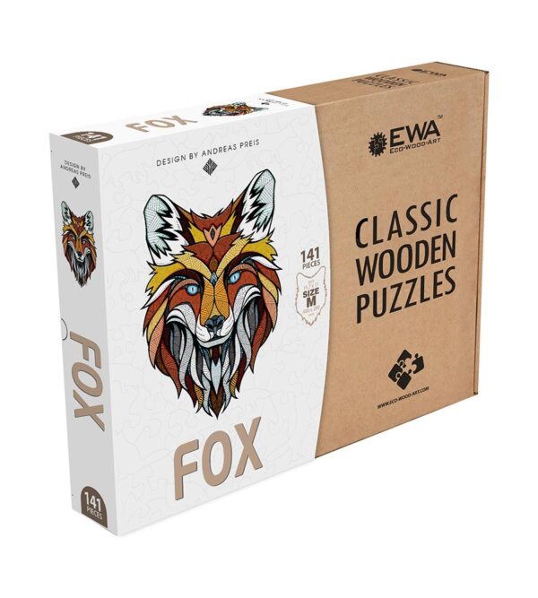 Classic wooden fox puzzle for kids and adults, eco-friendly puzzle for kids