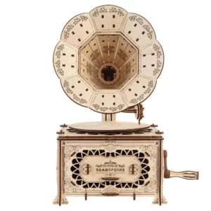 Le Gramophone - Puzzle mécanique 3D en bois, 321 pièces