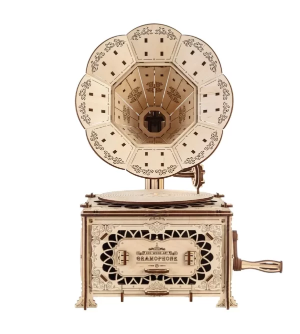 Le Gramophone - Puzzle mécanique 3D en bois, 321 pièces