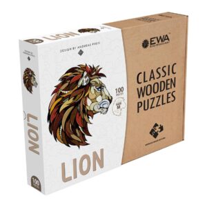 król lew , puzzle 2D , układanka klasy prezent dla tych, którzy kochają lwy. prezent na ekologiczne urodziny