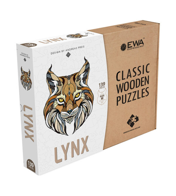 skládačka lynx 139 dílků, ekologický dřevěný dárek pro děti