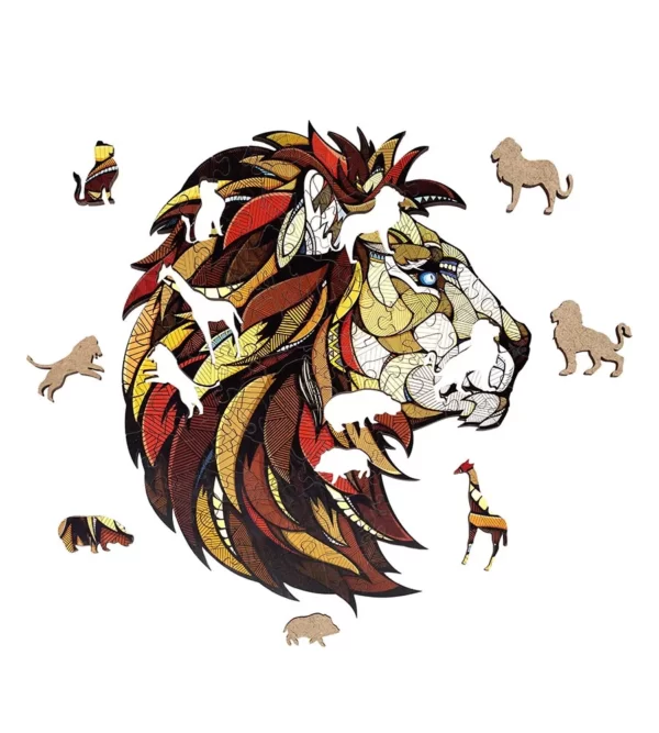 LION 2D Sestavljanka Lesena sestavljanka , 100 kosov
