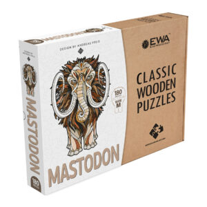 mastodont puzzel calssic, puzzel 180 stukjes ecologisch houten geschenk voor verjaardagen