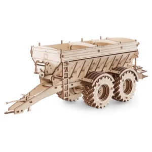 Traktor s prívesom - 3D mechanické drevené puzzle, 206 dielikov