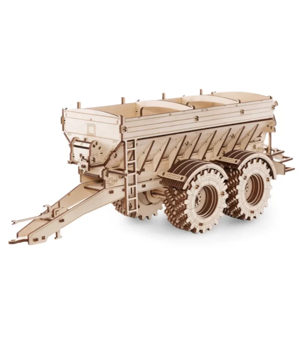 Ciągnik z przyczepą - drewniana układanka mechaniczna 3D, 206 elementów