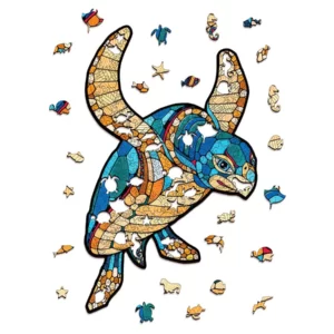 Želví puzzle klasické barevné D z ekologického dřeva 150 dílků pro dospělé a děti nápady na dárky compleano