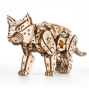 Biela mačka 3D mechanické drevené puzzle, 508 dielikov