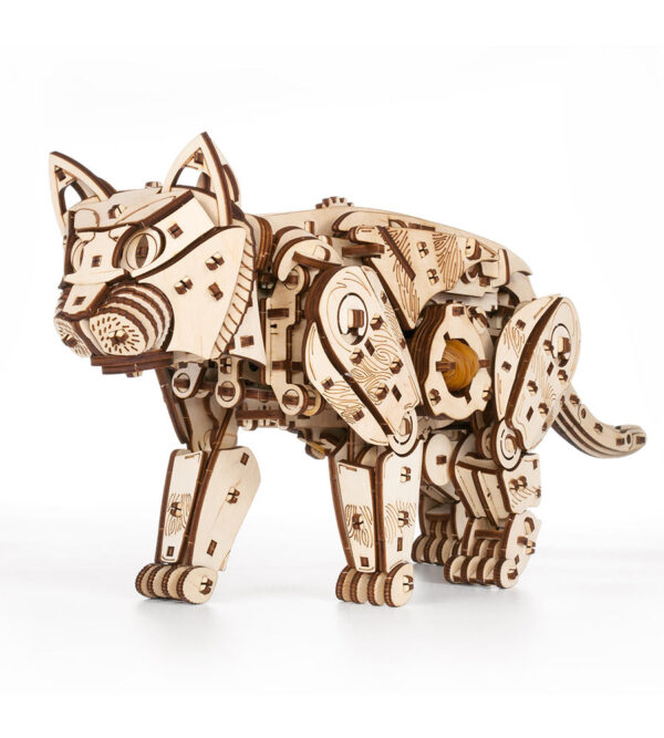 Puzzle mecánico 3D de madera Gato Blanco, 508 piezas