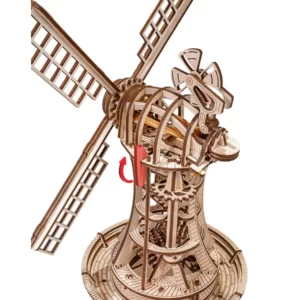 Veterný mlyn - Drevené mechanické puzzle, 227-dielny darček pre deti a dospelých