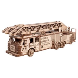 Wooden firefighter mechanical puzzle with movement. MECHANISMS