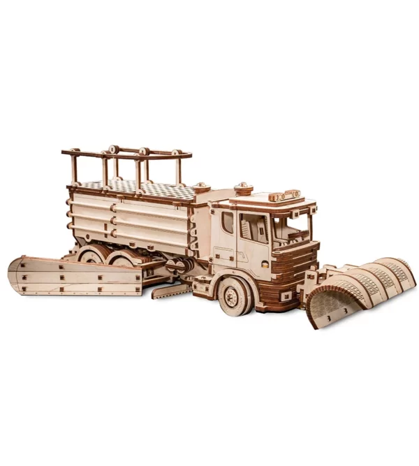 Ciężarówka śnieżna - mechaniczna drewniana układanka, 460 elementów