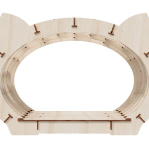 Katzenhaus 3D Holzpuzzle naturfarbenes Holz/weißes Fell 152 Teile ohne Leim