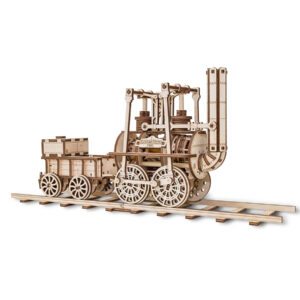 STEAM LOCOMOTIVE wooden mechanical puzzle, 325 pieces gift boys apassionate modelissmo