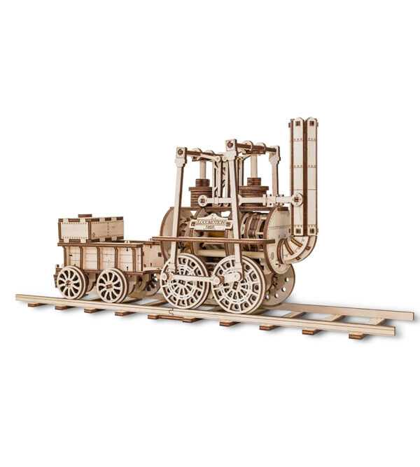 STEAM LOCOMOTIVE wooden mechanical puzzle, 325 pieces gift boys apassionate modelissmo