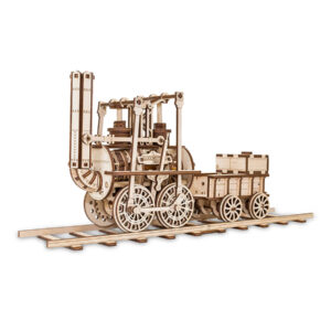 Drewniana układanka mechaniczna STEAM LOCOMOTIVE, 325 elementów, oryginalny prezent dla dzieci i dorosłych