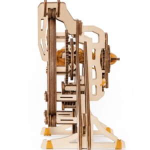 3D mechanické drevené puzzle planetárium, 153 bočný pohľad