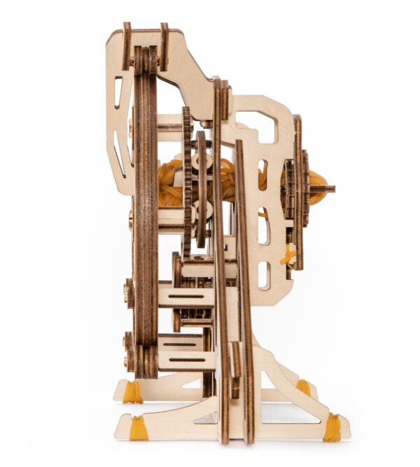 Mechanisches 3D-Puzzle-Planetarium aus Holz, 153 Seitenansicht