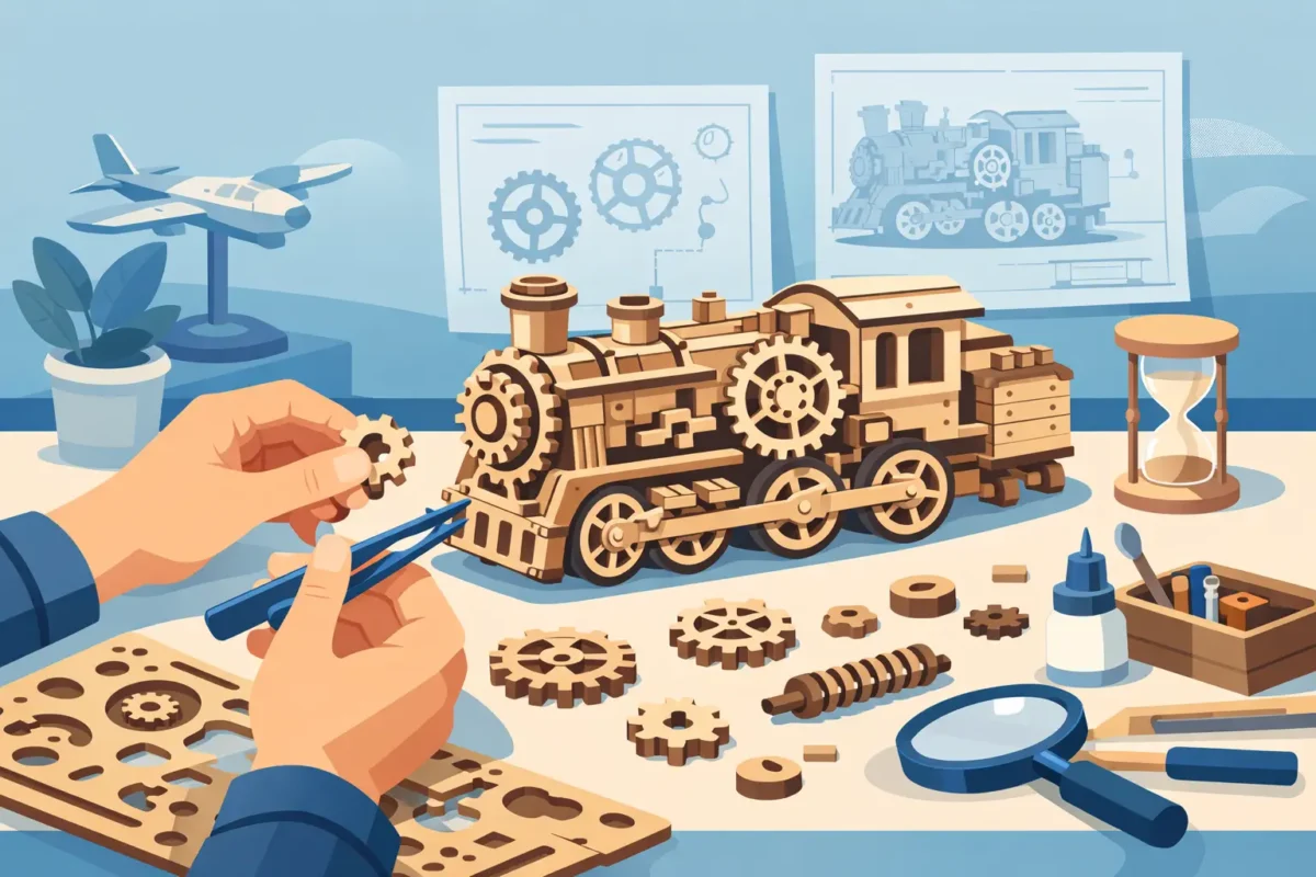 Hoe een 3D mechanische puzzel in elkaar te zetten