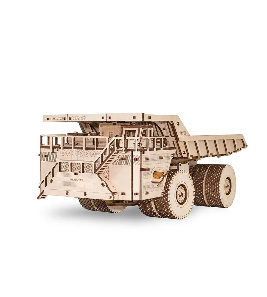 BELAZ 75710 truck mechanical 3D wooden puzzle, 453 pieces