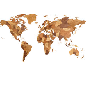 World Map 3D Wooden Puzzle Brown