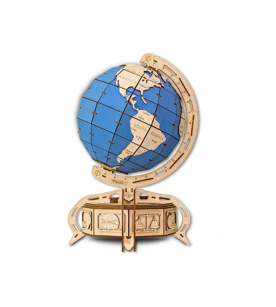 3D Wooden Mechanical Globe Puzzle, 393 pieces