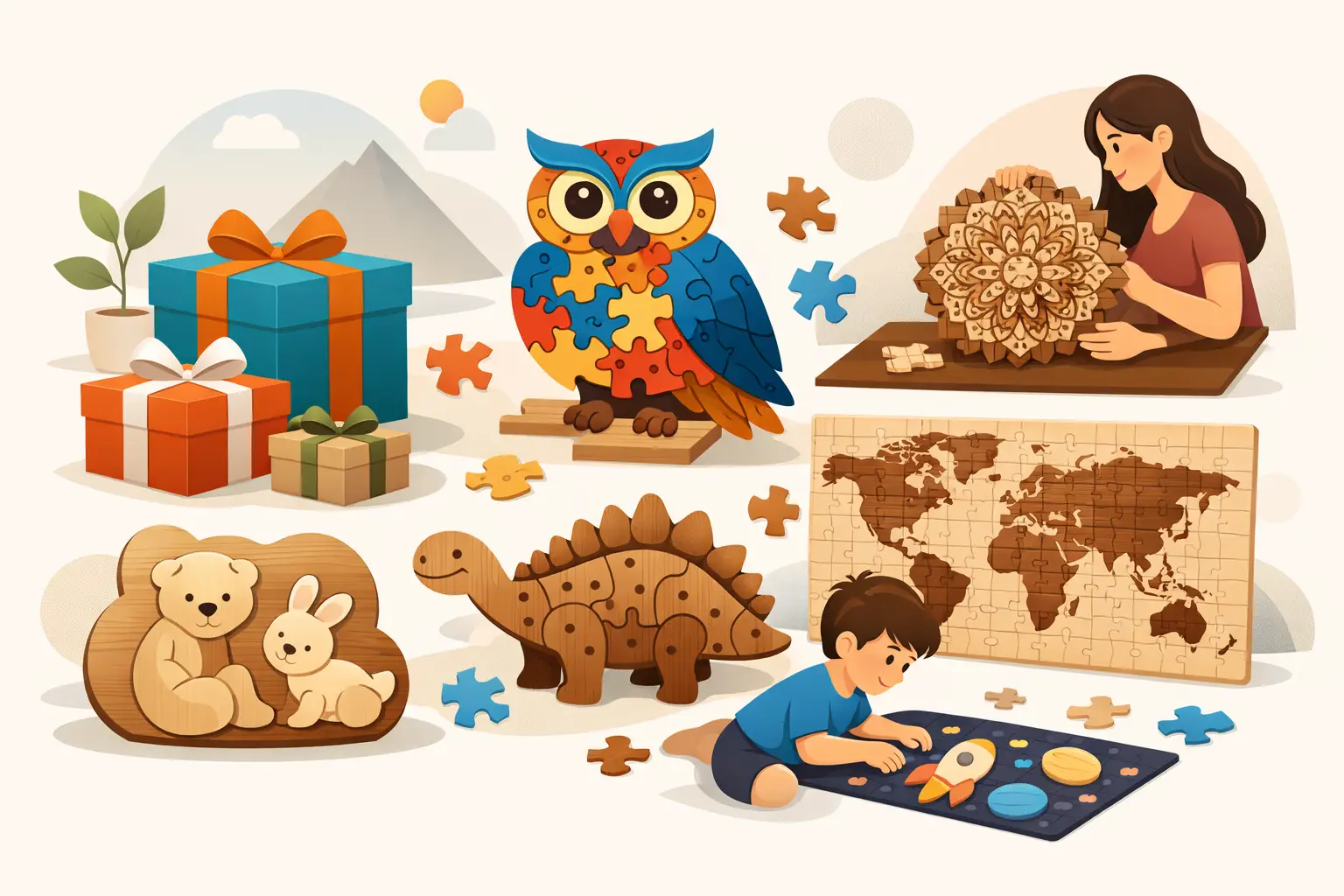 Idee regalo puzzle legno per ogni età