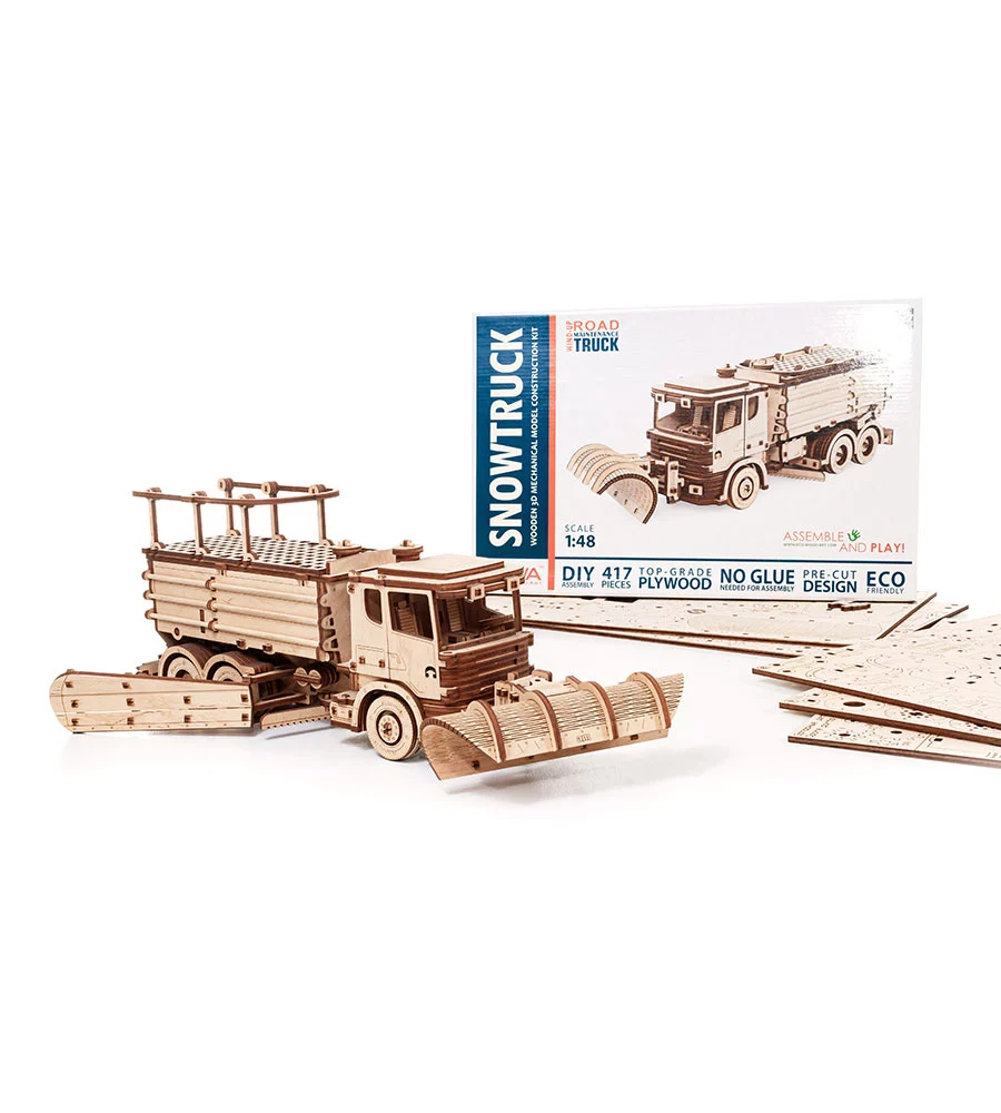 Snow truck - wooden mechanical puzzle, 460 pieces