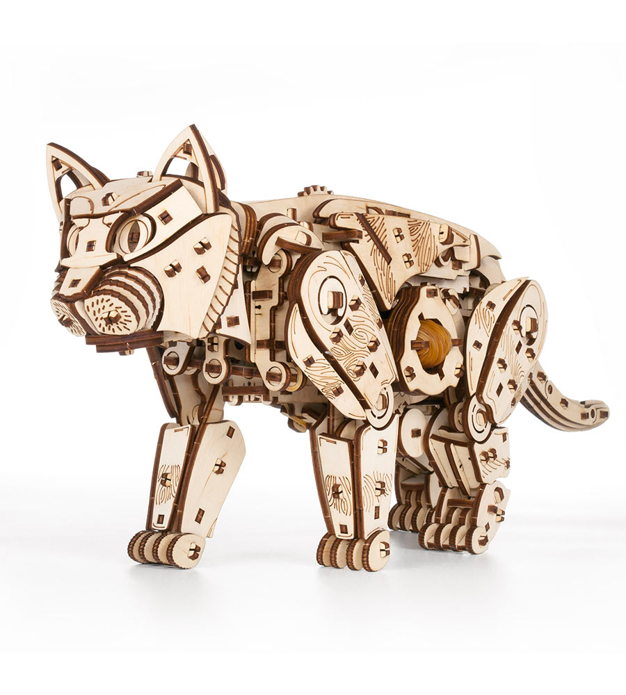 White Cat 3D wooden mechanical puzzle, 508 pieces
