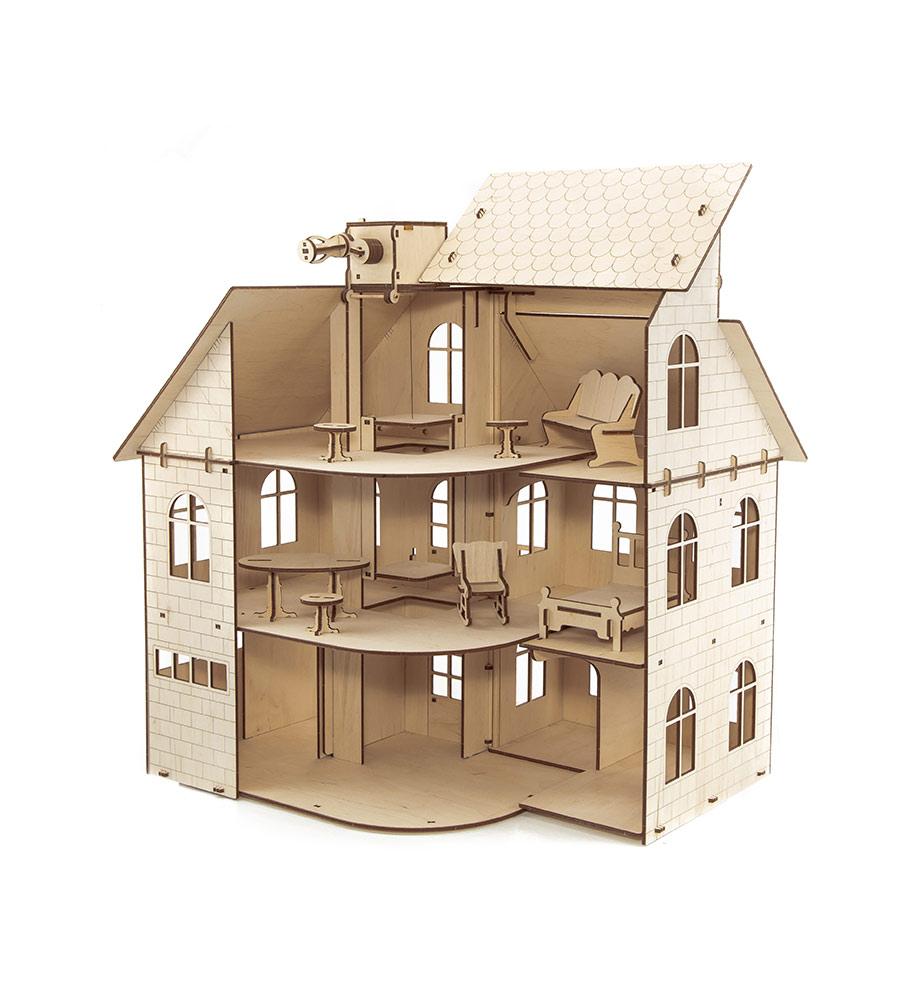 Wooden 3D Dollhouse Puzzle, 131 pieces