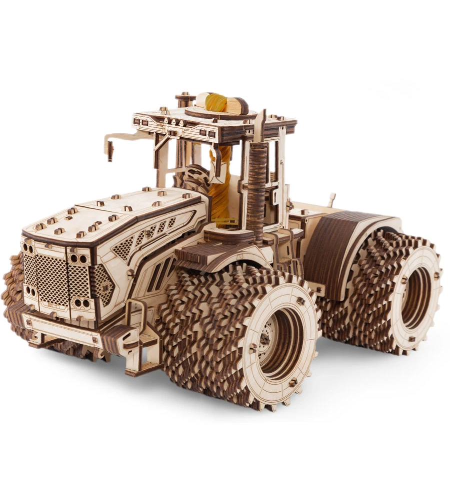 Wooden Mechanical Model Tractor, 596 pieces