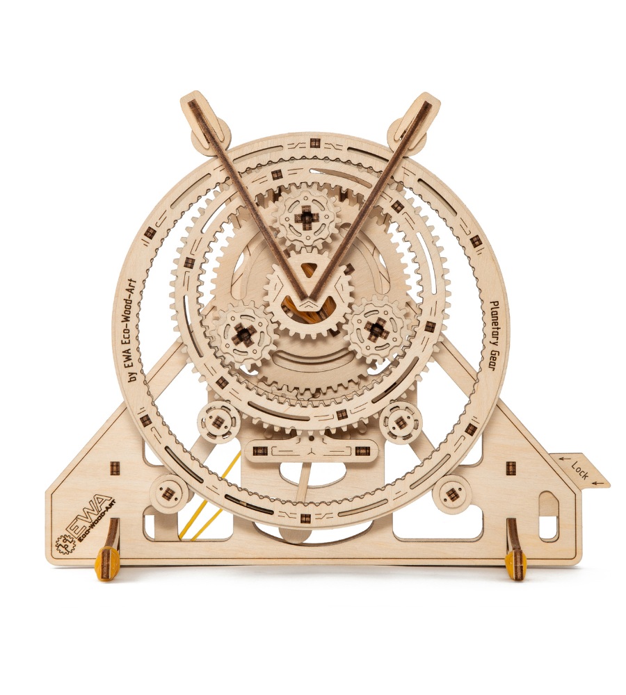 Wooden mechanical planetary gear puzzle, 153 pieces