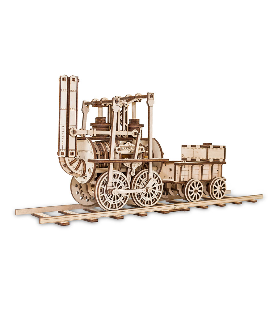 Wooden Mechanical Train Model, 325 Pieces